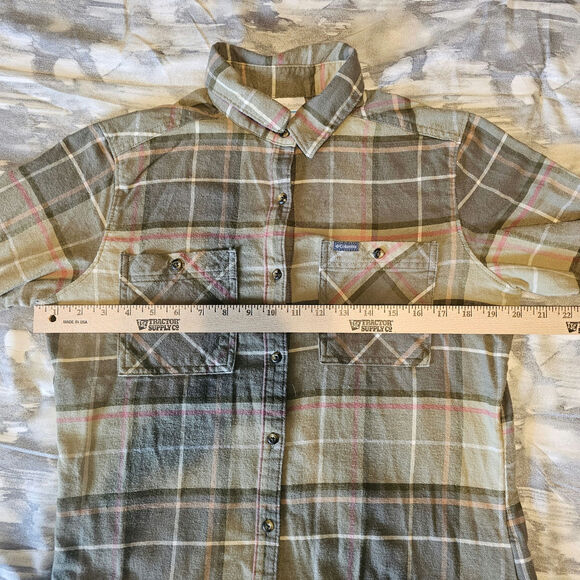 Columbia Pitchstone Plaid Flannel Long Sleeve Button Up Shirt Men's size Medium - Picture 8 of 8